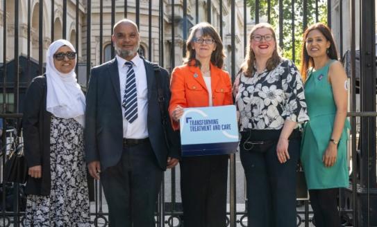 Colette, Syeda, Akmal, Hannah and Priya at Downing St