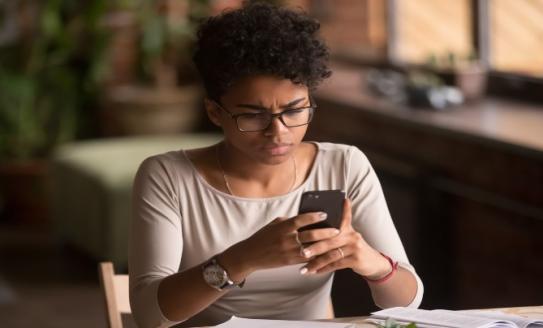 woman using smartphone