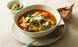 Hearty minestrone soup