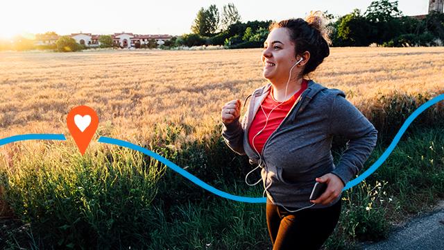 A lady running as she completes her Month of Miles challenge