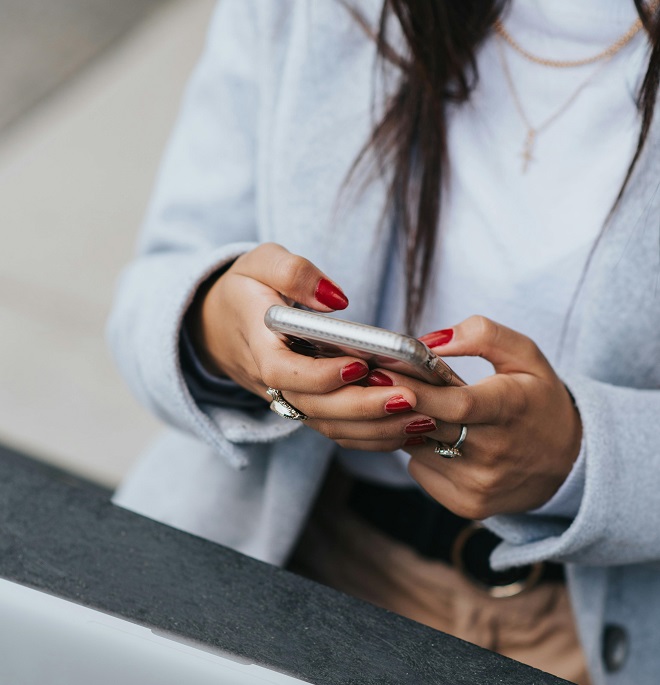 Person texting on phone