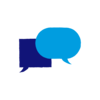 Dark Blue and Light Blue speech bubble