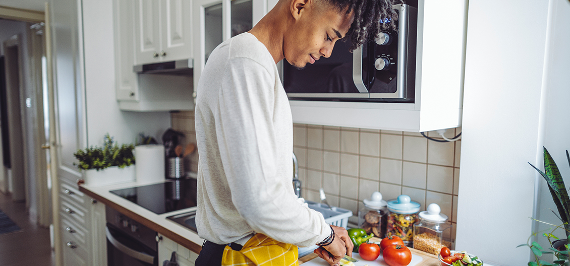 man cooking in the kitchen