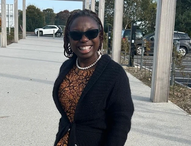 Modupe wearing sunglasses