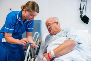 Nurse helping a patient