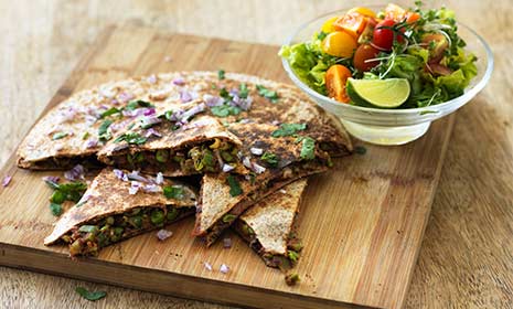 Spicy bean quesadillas