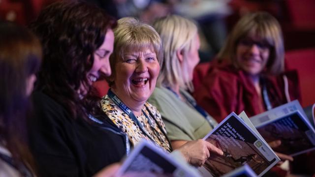 Woman laughing at a Diabetes UK event