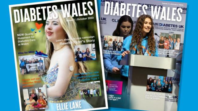 The image shows the front cover of the Diabetes UK Cymru newsletter