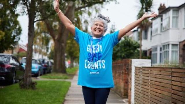 Women walking smiling