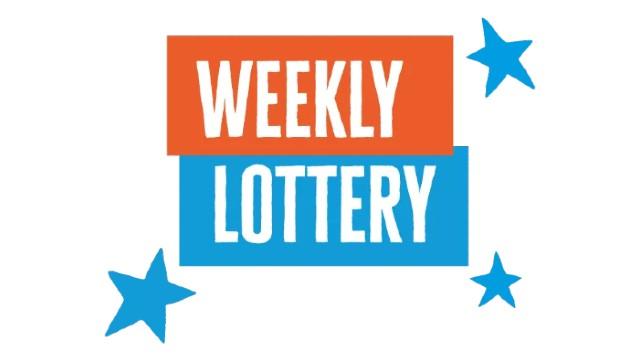 Image of text saying weekly lottery