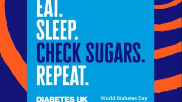 Eat Sleep Check Sugars Repeat banner