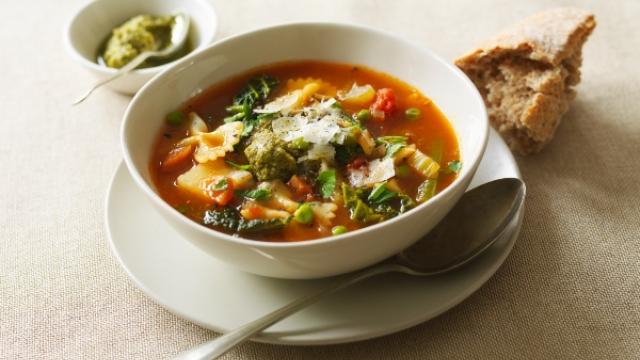 Bowl of minestrone soup