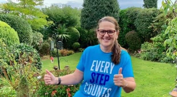 Helen Brown in garden smiling