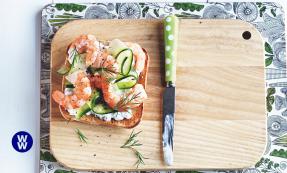 Prawn and dill open sandwich