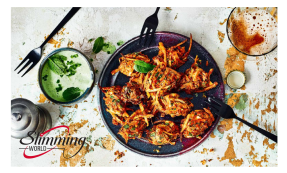 Plate of air fryer onion bhajis