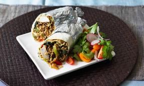 Chicken and spinach burritos