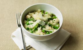 Chicken risotto with spring vegetables