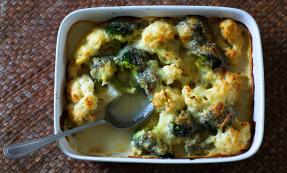 Lower-fat cauliflower and broccoli cheese