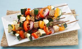 Marinated tofu kebabs