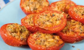 Slow-roasted garlic and herb tomatoes