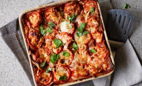 Spinach and mushroom lasagne