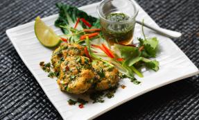 Thai cod cakes with chilli dipping sauce