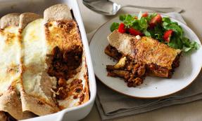 Bean and mushroom enchiladas