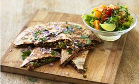 Spicy bean quesadillas