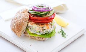 Cod and salmon burger