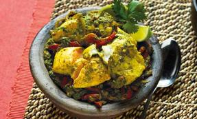 Green masala fish curry