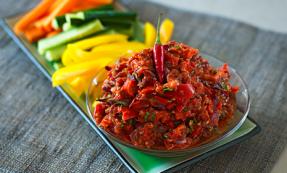 Chargrilled red pepper and tomato salsa