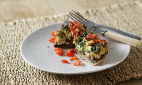 Tofu stuffed mushrooms