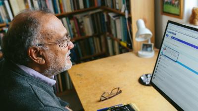 Man looking at a computer screen