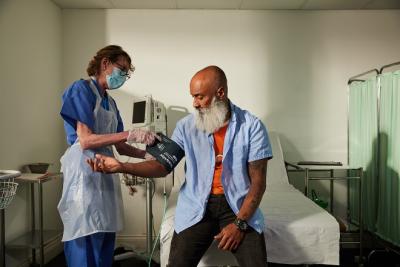 Patient Having blood pressure checked